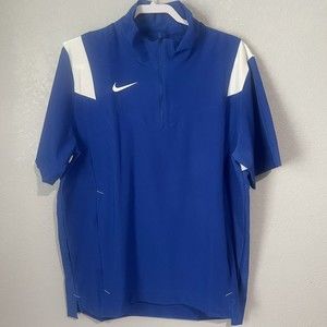Nike Lightweight Short Sleeve Coaches Jacket DJ5113-496 Blue White Men’s Sz L